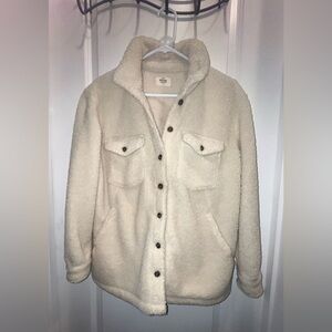 Marine Layer Cream Eden Sherpa Shirt Jacket